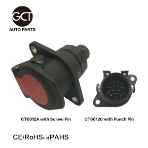 24V Heavy Duty Auto Parts ABS/EBS Waterproof 15 Pin Trailer Socket Connector