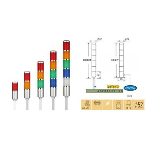 Multi-layer signal light integrated device warning light LED warning light reconfigurable tower lamp five-layer CT L0055