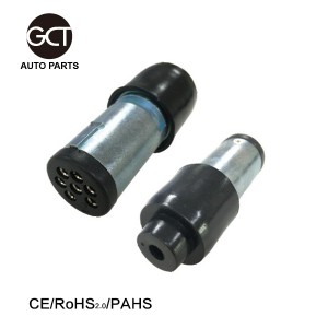 7 Pin small round metal trailer connector plug