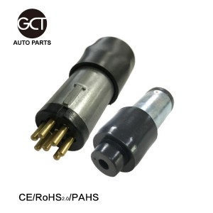 7 Pin small round metal trailer connector plug with male pin